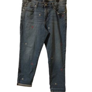 GAP girlfriend Embroidered Blue Jeans
